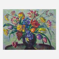 Helen Elizabeth Mills Weisenburg (American, 1885-1943) Still Life with Tulips on a Tabletop