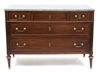 A Louis XVI Fruitwood Marble Top Commode — EARLY 19TH CENTURY