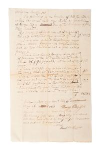 [SLAVERY & ABOLITION.] [CLAY, Henry, Jr. (1811-1847)]. Manuscript inventory signed ("Henry Clay Jr."), listing 5 enslaved individuals, Pompey, Suckey, and her children. Bourbon County, KY, 24 March 1816.
