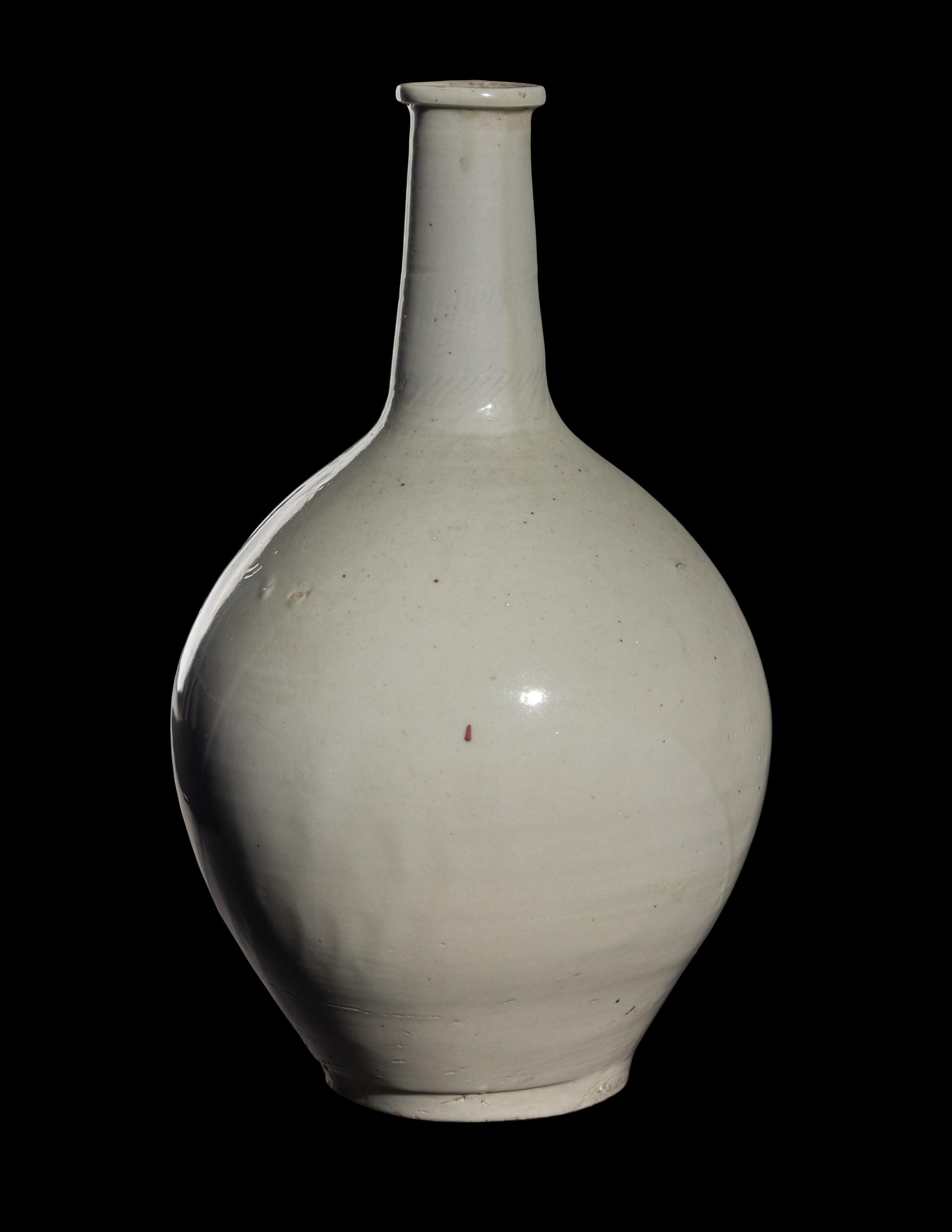 A Korean White Glazed Porcelain Bottle Vase
