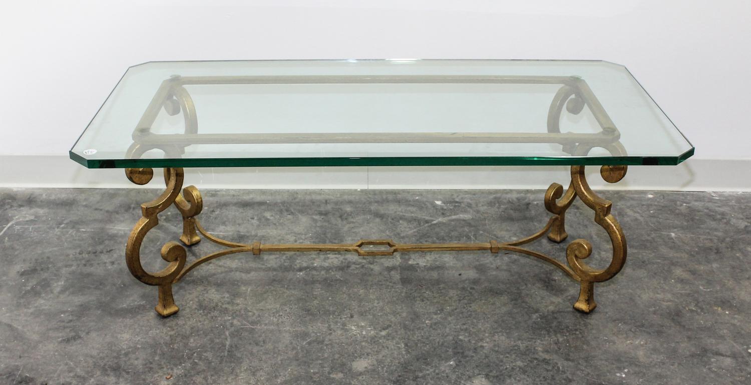 A Gilt Metal Low Table Height 17 x width 48 x depth 24 inches.