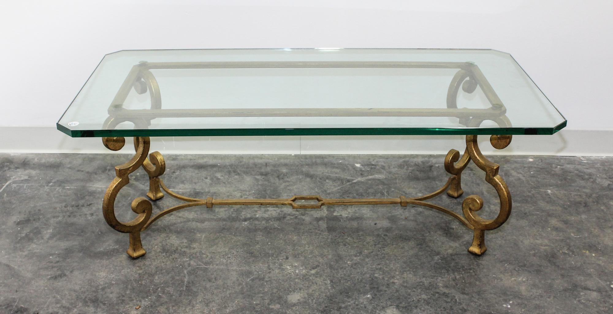 A Gilt Metal Low Table Height 17 x width 48 x depth 24 inches.