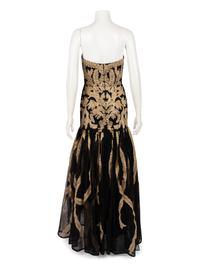 Naeem Khan Silk Strapless Evening Dress, 1990s