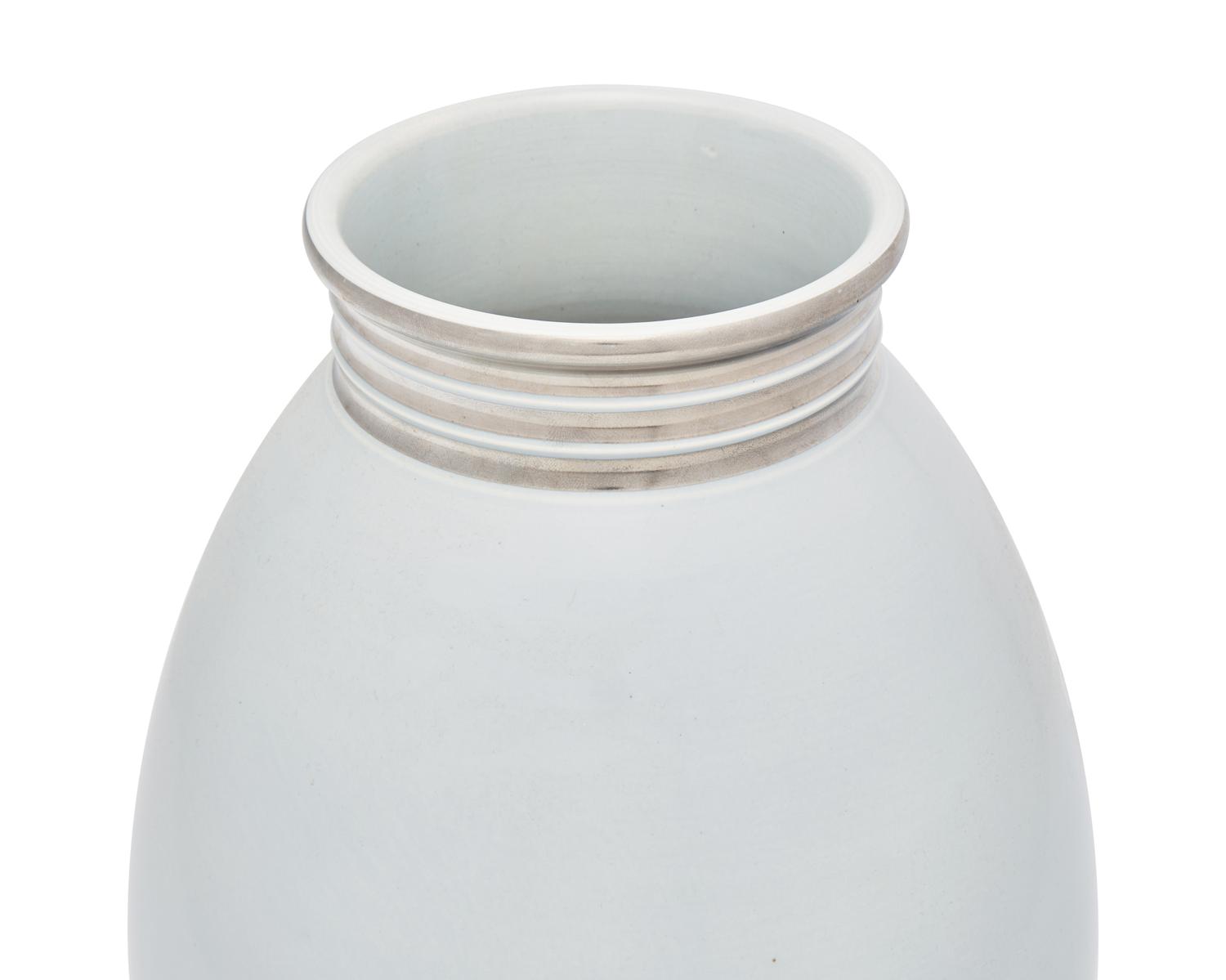 A Wedgwood Platinum and Gray-Glazed Vase