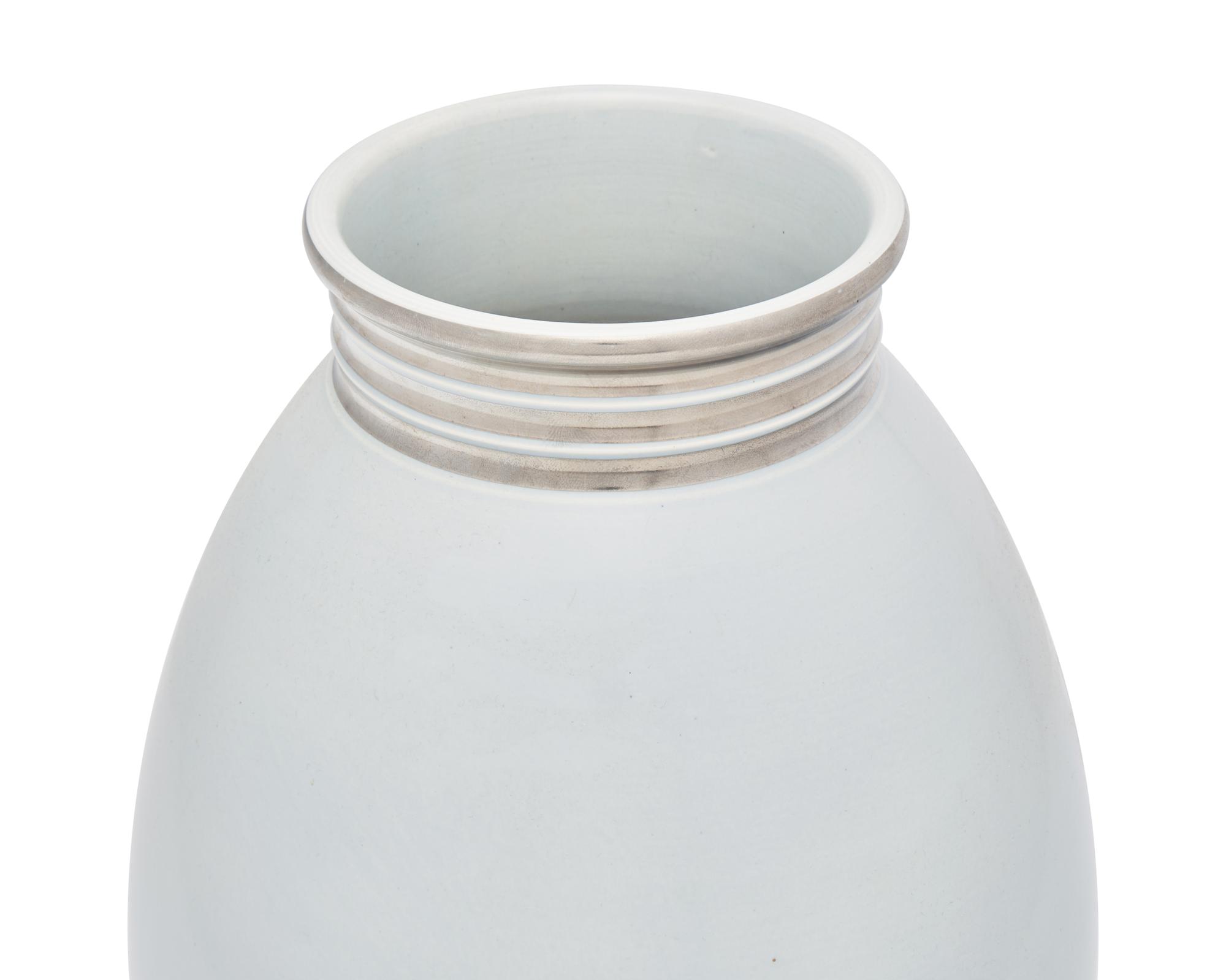 A Wedgwood Platinum and Gray-Glazed Vase