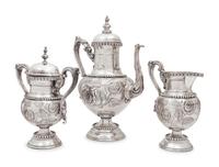 A Mexican Silver Three-Piece Coffee Service