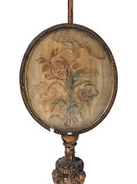 A Pair of George III Painted Pole Screens
