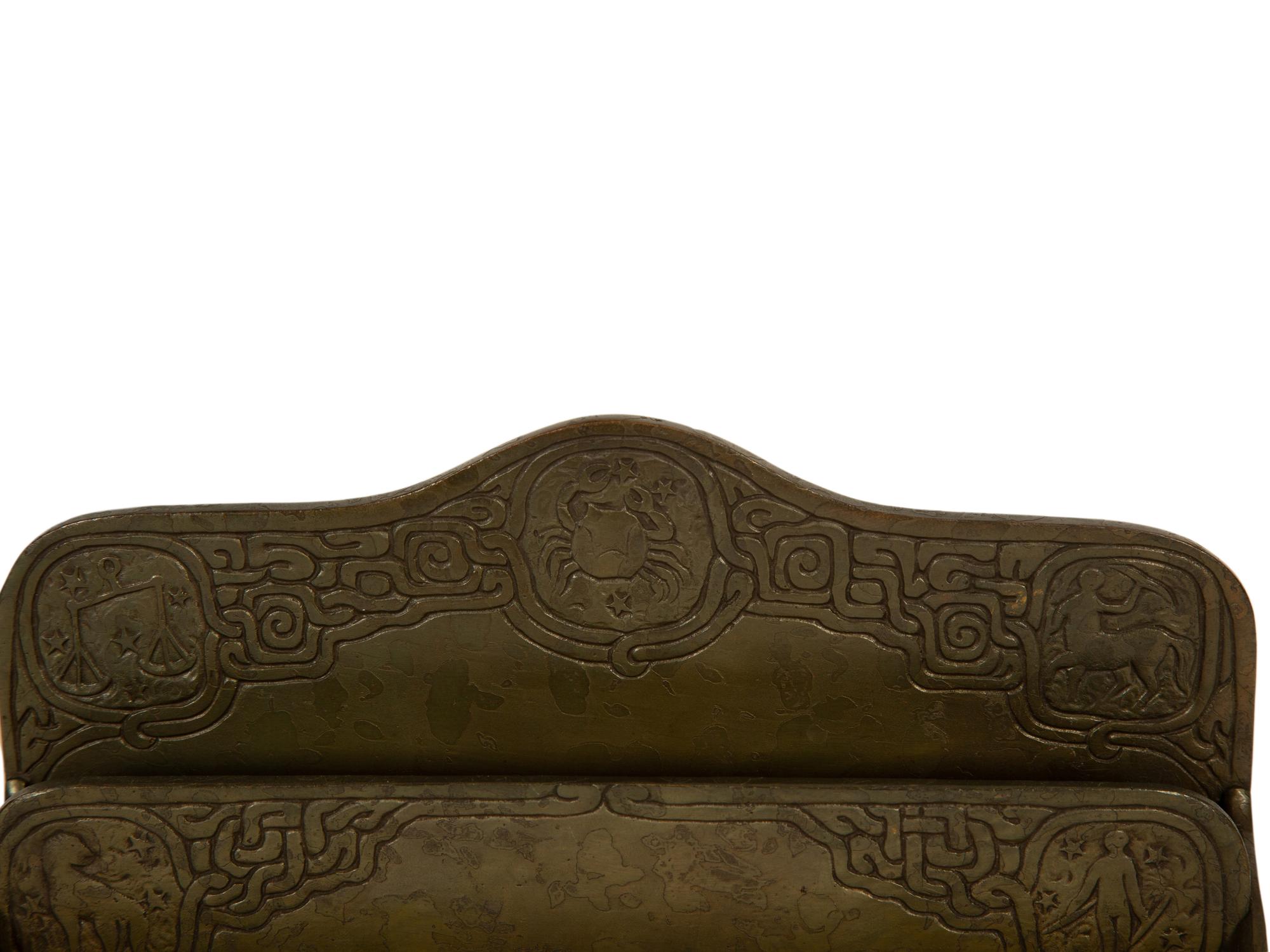 Two Tiffany Studios Bronze Zodiac Paper Racks — 20th Century