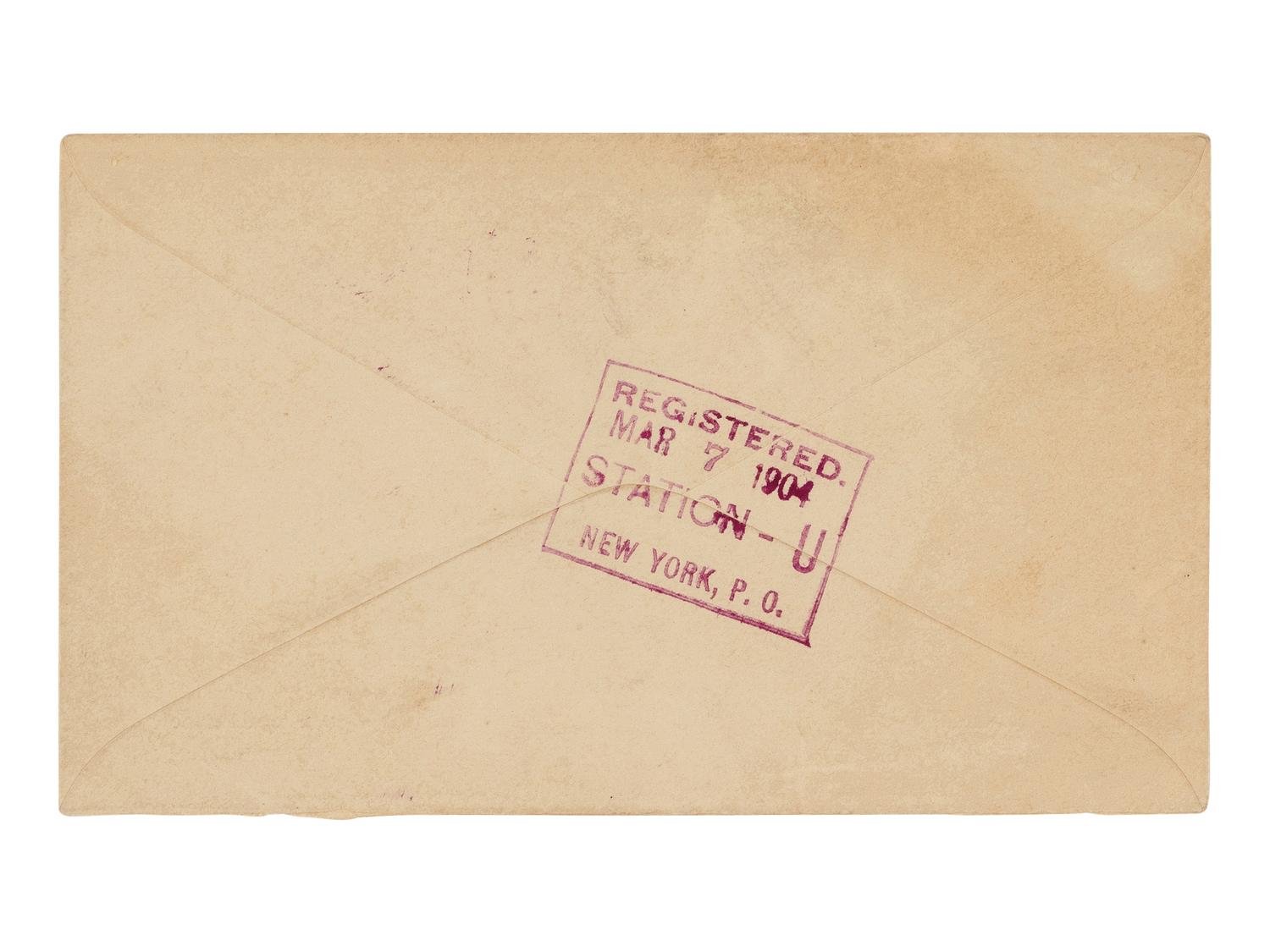 [LINCOLN ASSASSINATION]. ARNOLD, Samuel B. (1834-1906). Autograph note unsigned but in Arnold's hand on letter sent by A.E. Fostell. Friendship, Anne Arundel County, Maryland, ca July 1904.