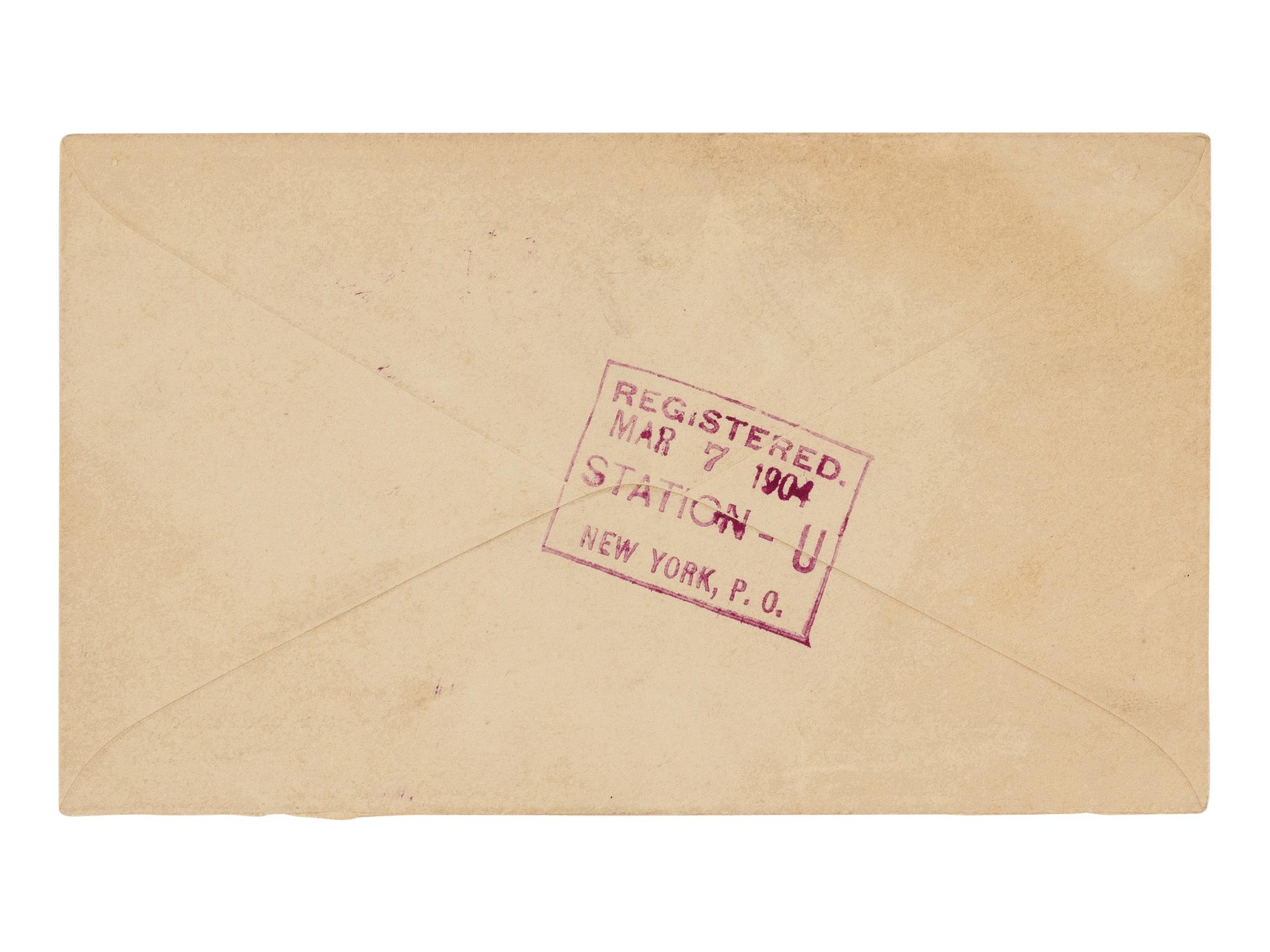[LINCOLN ASSASSINATION]. ARNOLD, Samuel B. (1834-1906). Autograph note unsigned but in Arnold's hand on letter sent by A.E. Fostell. Friendship, Anne Arundel County, Maryland, ca July 1904.
