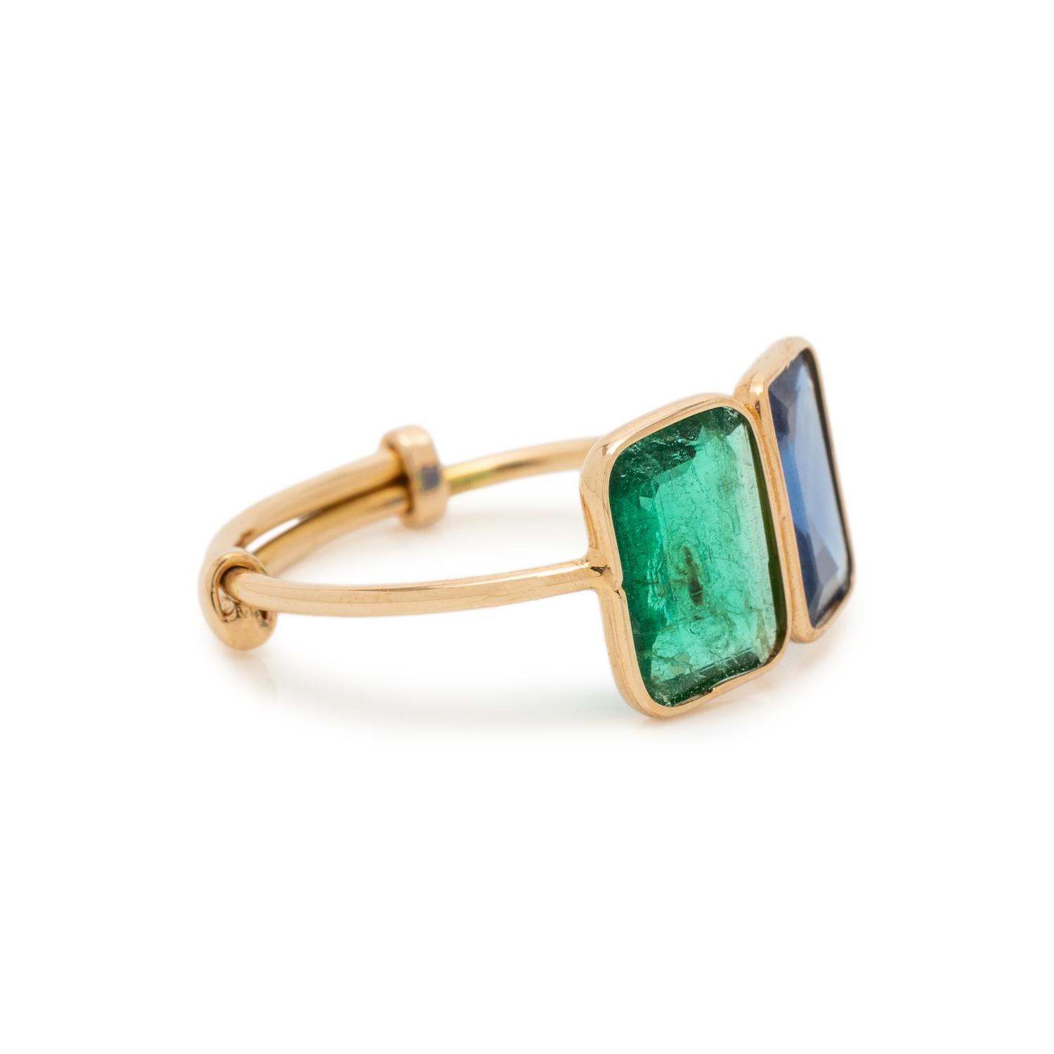 EMERALD AND SAPPHIRE RING