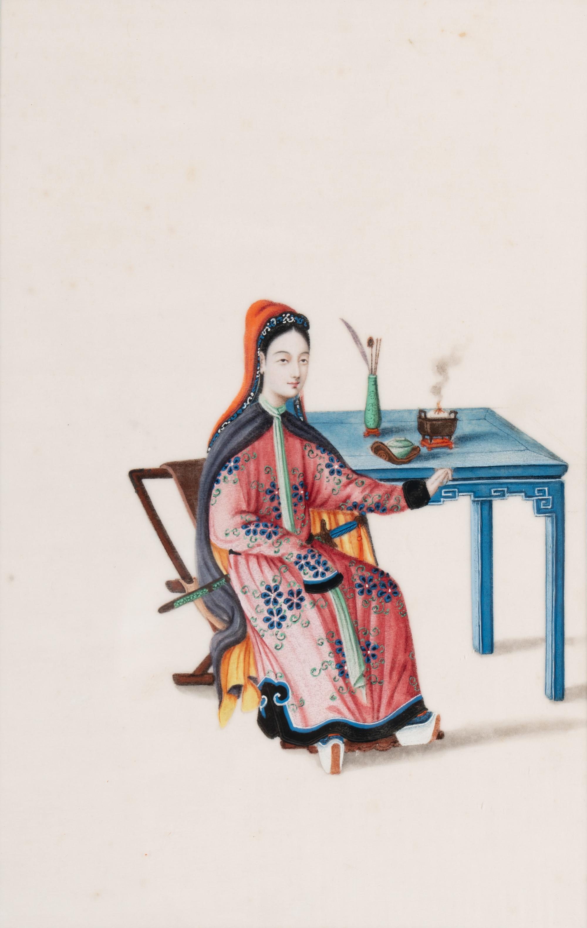 A Set of 12 Chinese Export Pith Paintings, Late 19th/Early 20th Century 清晚期 通草畫人物圖鏡框12幅