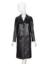 Prada, Black Leather Coat