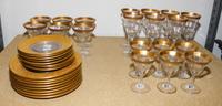 A Partial Set of Glass Dinnerware Height of tallest goblet 6 5/8 inches. — 20TH CENTURY