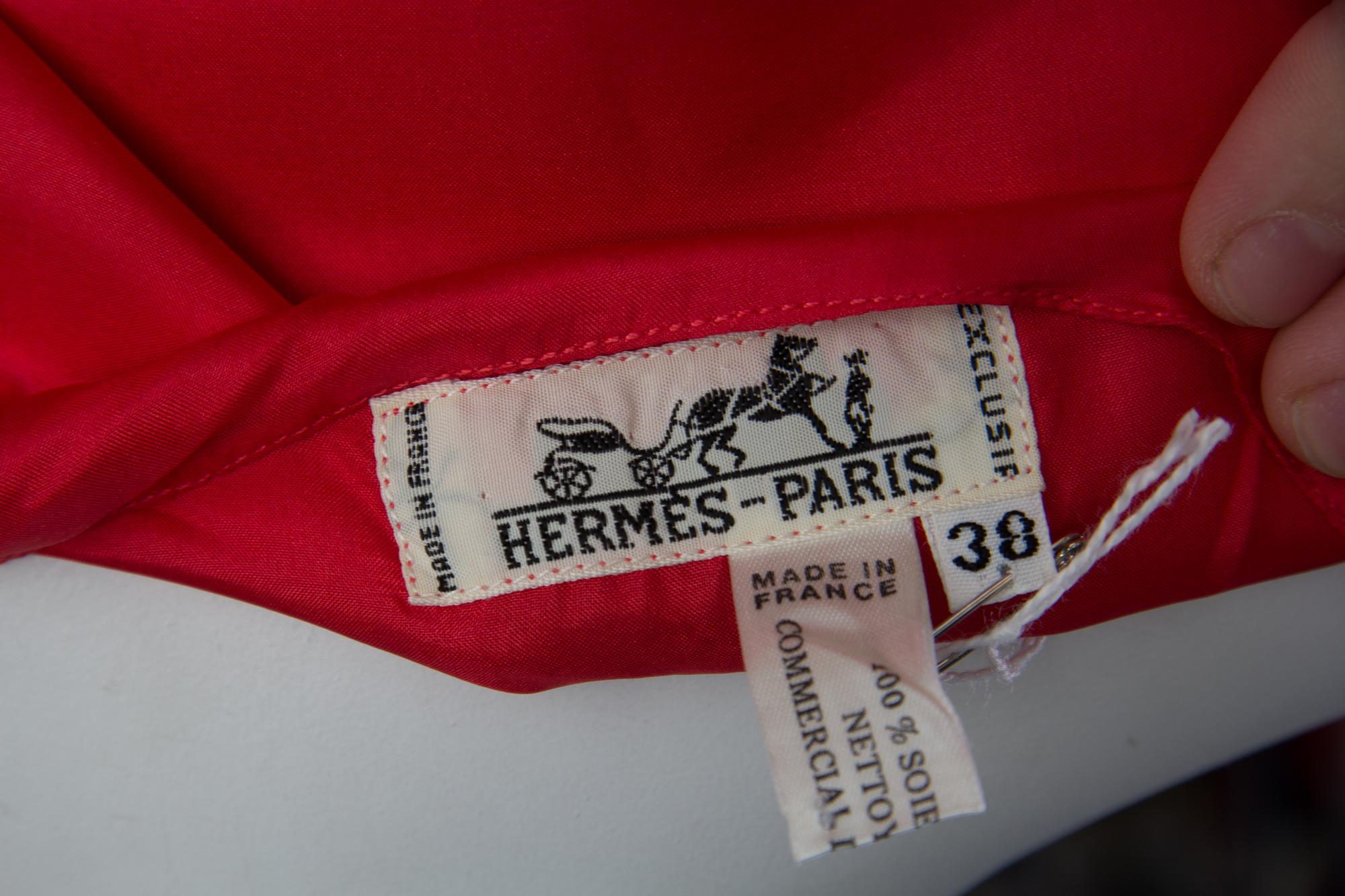 An Hermes Multicolor Silk Blend Skirt Ensemble, Size 38.