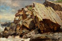 William Trost Richards, (American, 1833-1905), Cormorant Rock, Conanicut Island