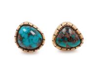 Gold and Turquoise Earrings