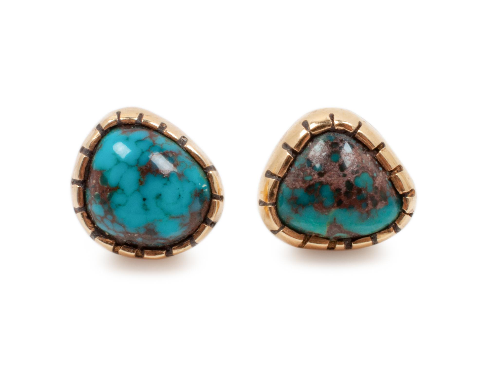 Gold and Turquoise Earrings