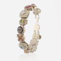 A Yellow Gold Slide Charm Bracelet