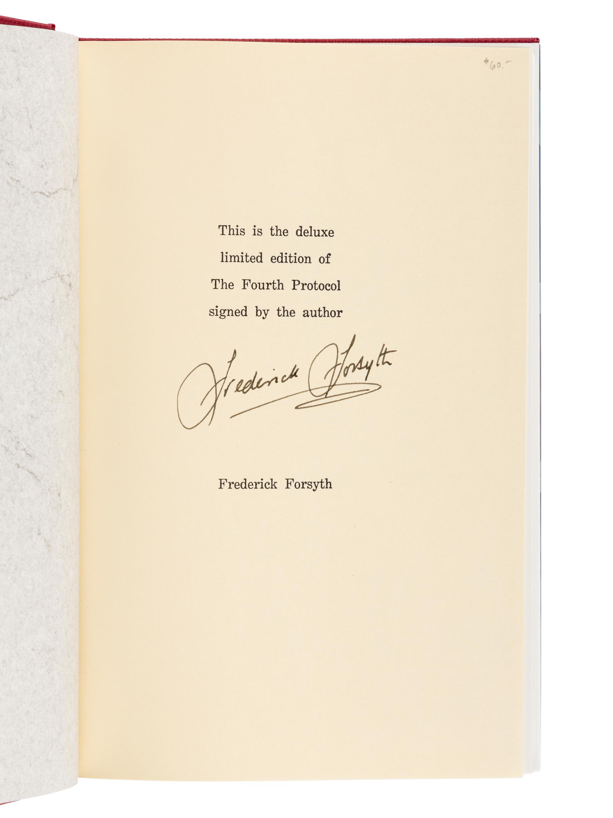 FORSYTH, Frederick (b. 1938). A group of 4 novels by Forsyth, comprising: