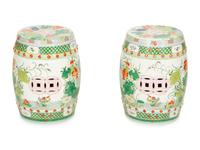 A Pair of Chinese Export Porcelain Garden Seats