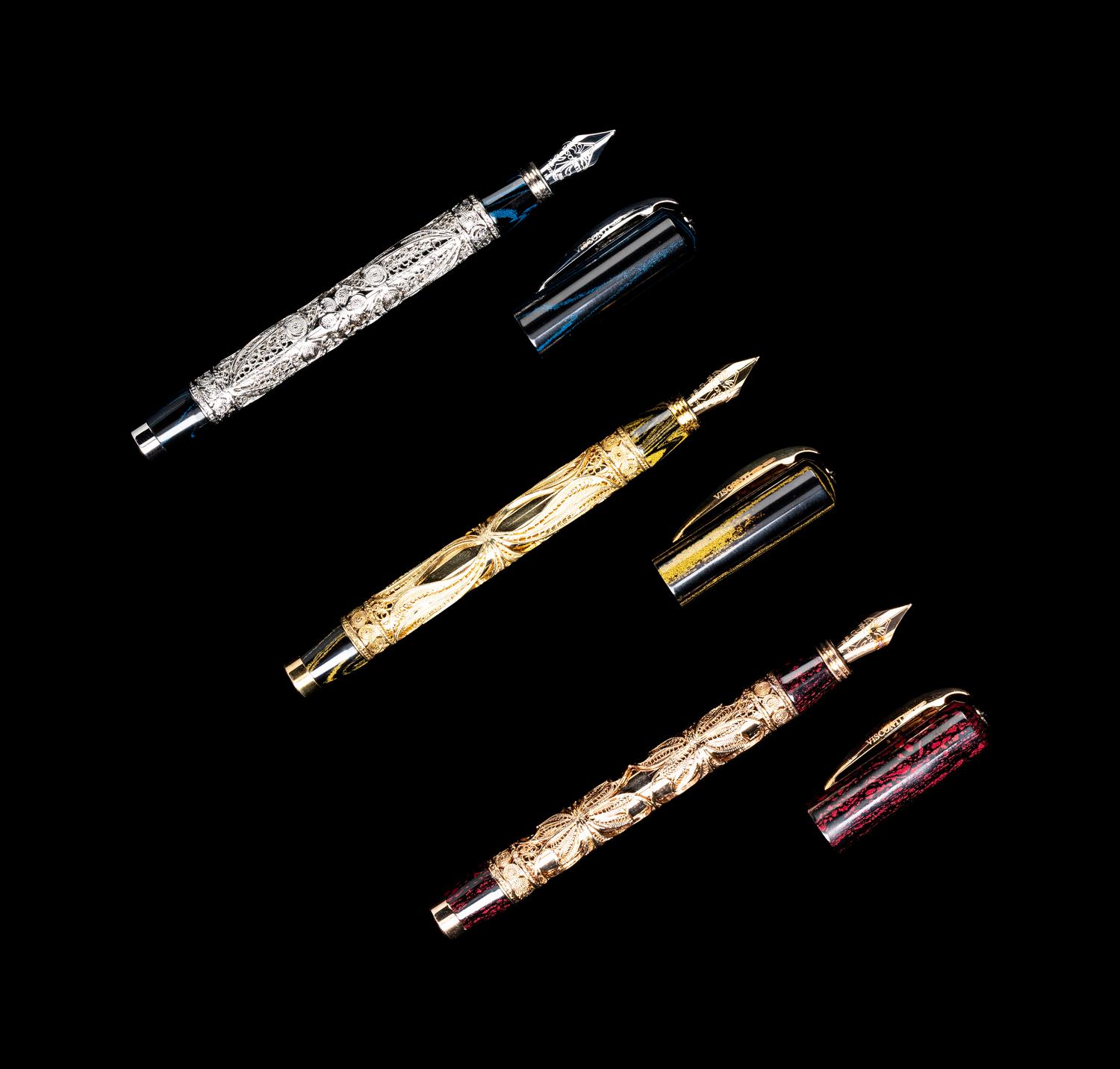 A Visconti Three Magi Limited Edition Three-Fountain Pen Set