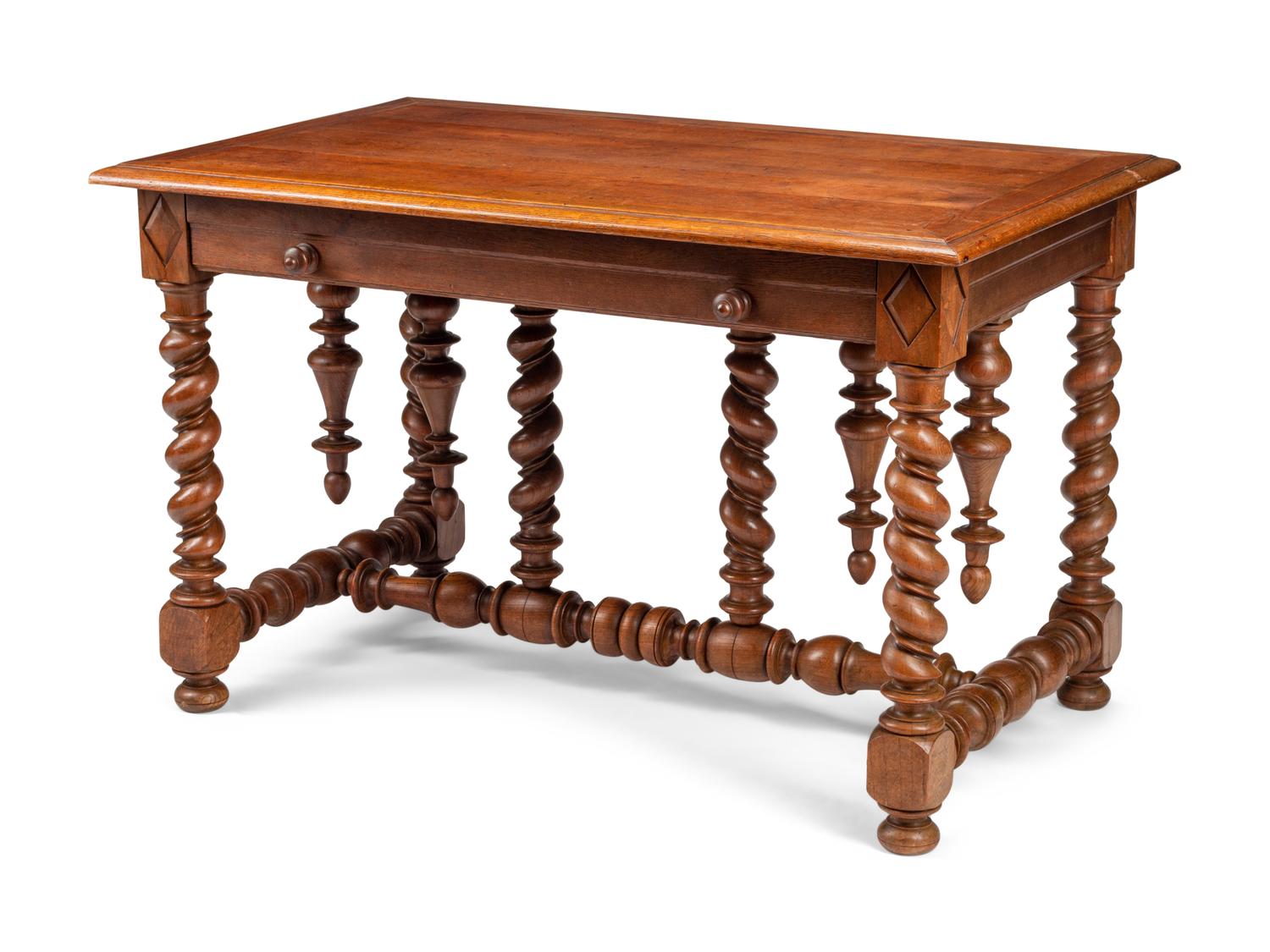 A French Provincial Oak Library Table