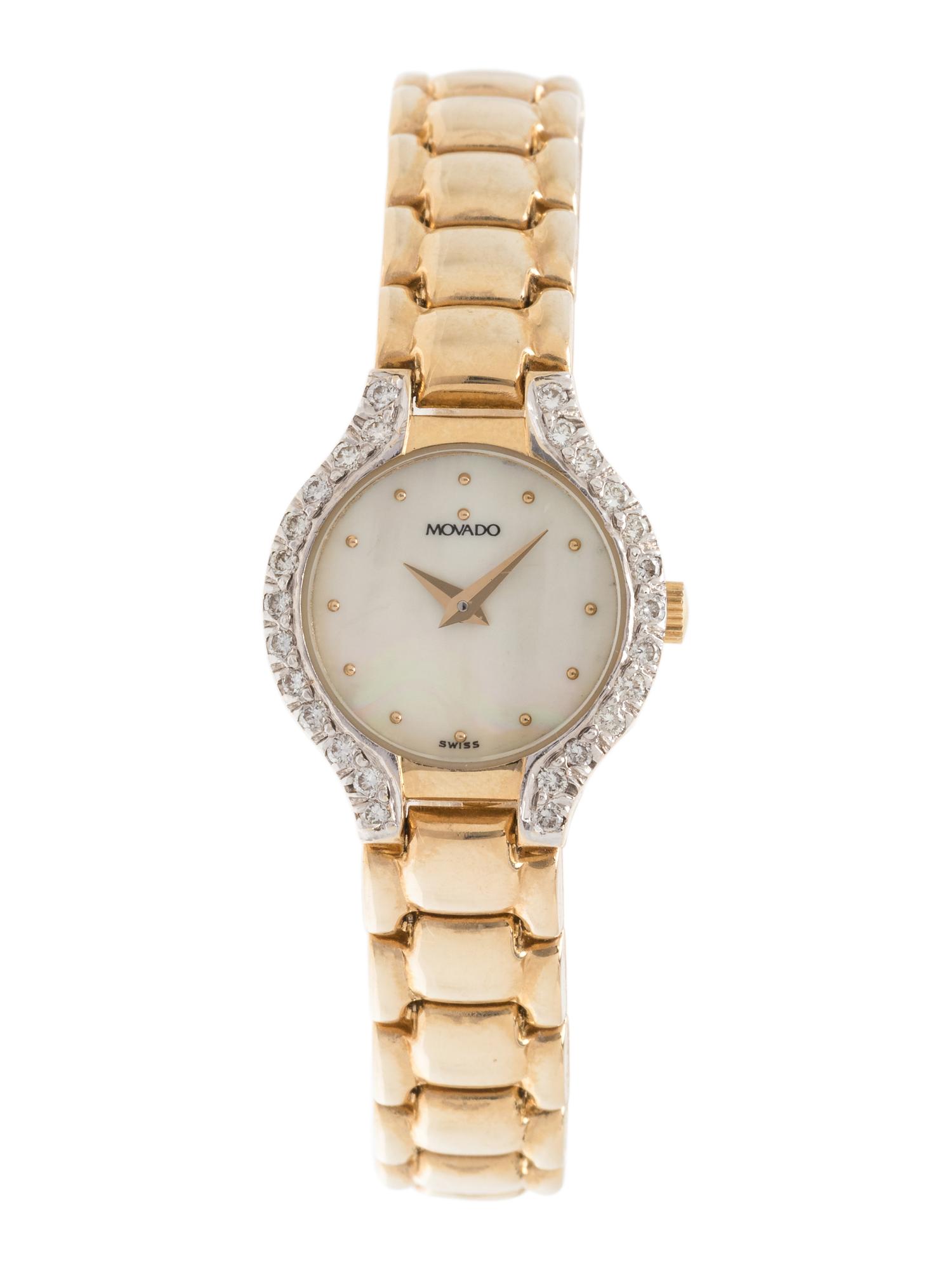 MOVADO, 14K YELLOW GOLD AND DIAMOND WRISTWATCH