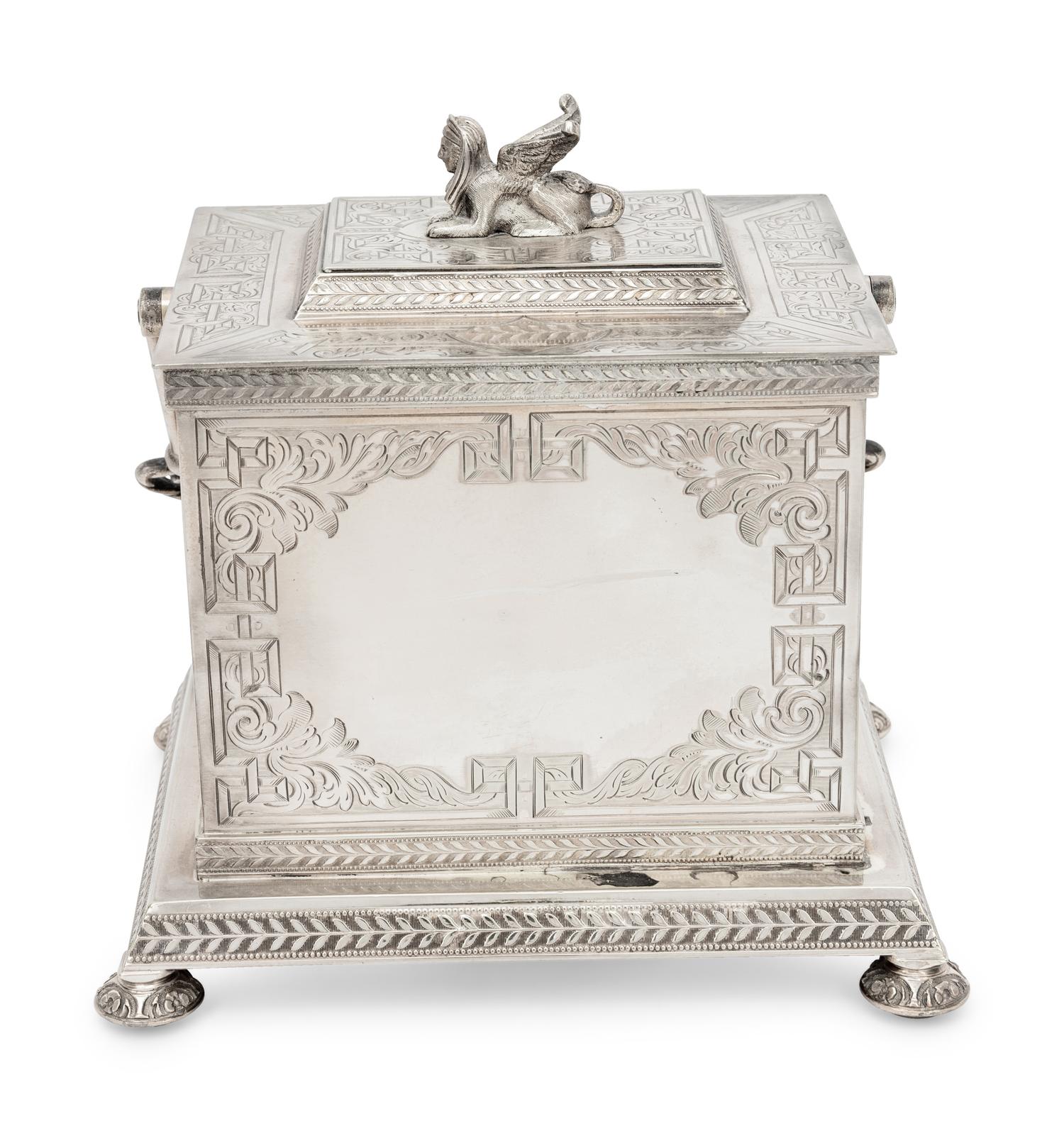 A Victorian Silver-Plate Biscuit Box