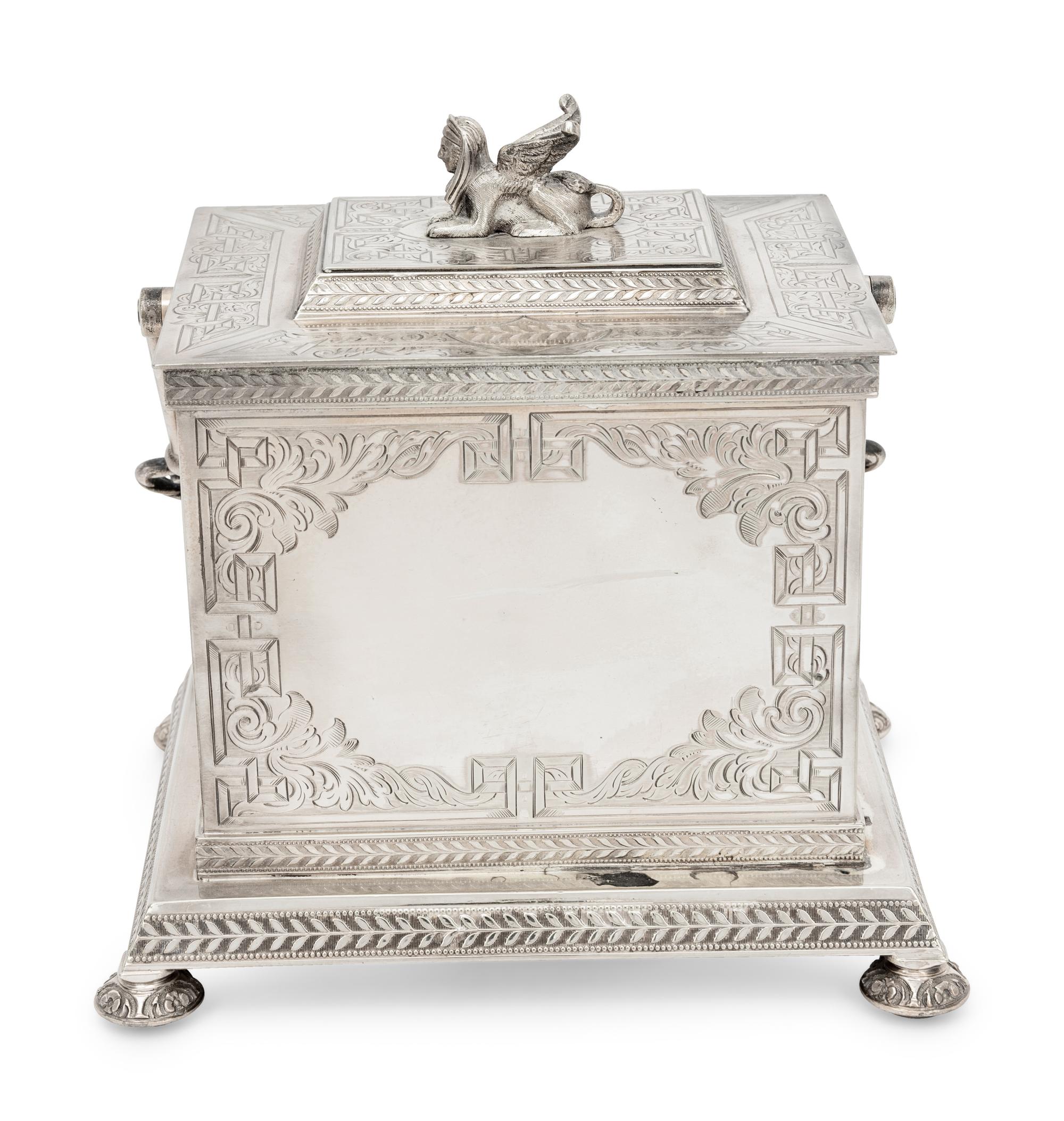 A Victorian Silver-Plate Biscuit Box