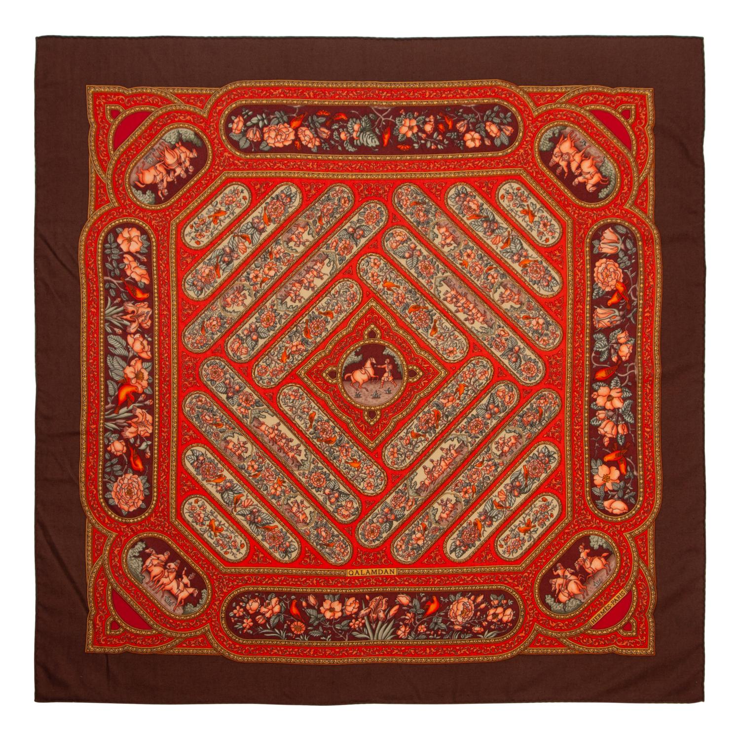Two Hermès 90cm Silk/Cashmere Scarves