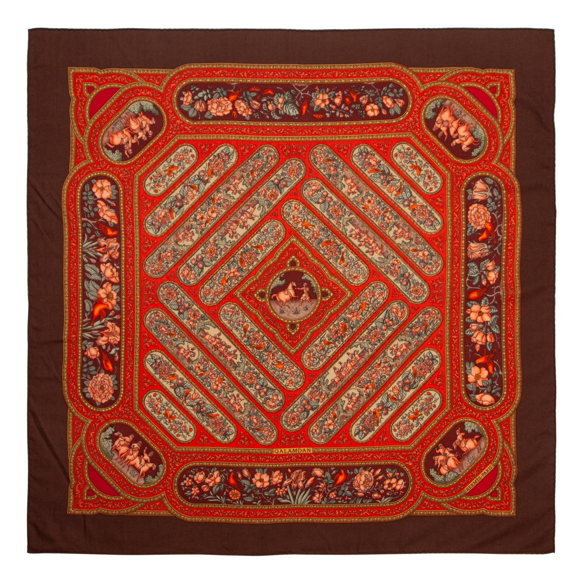 Two Hermès 90cm Silk/Cashmere Scarves