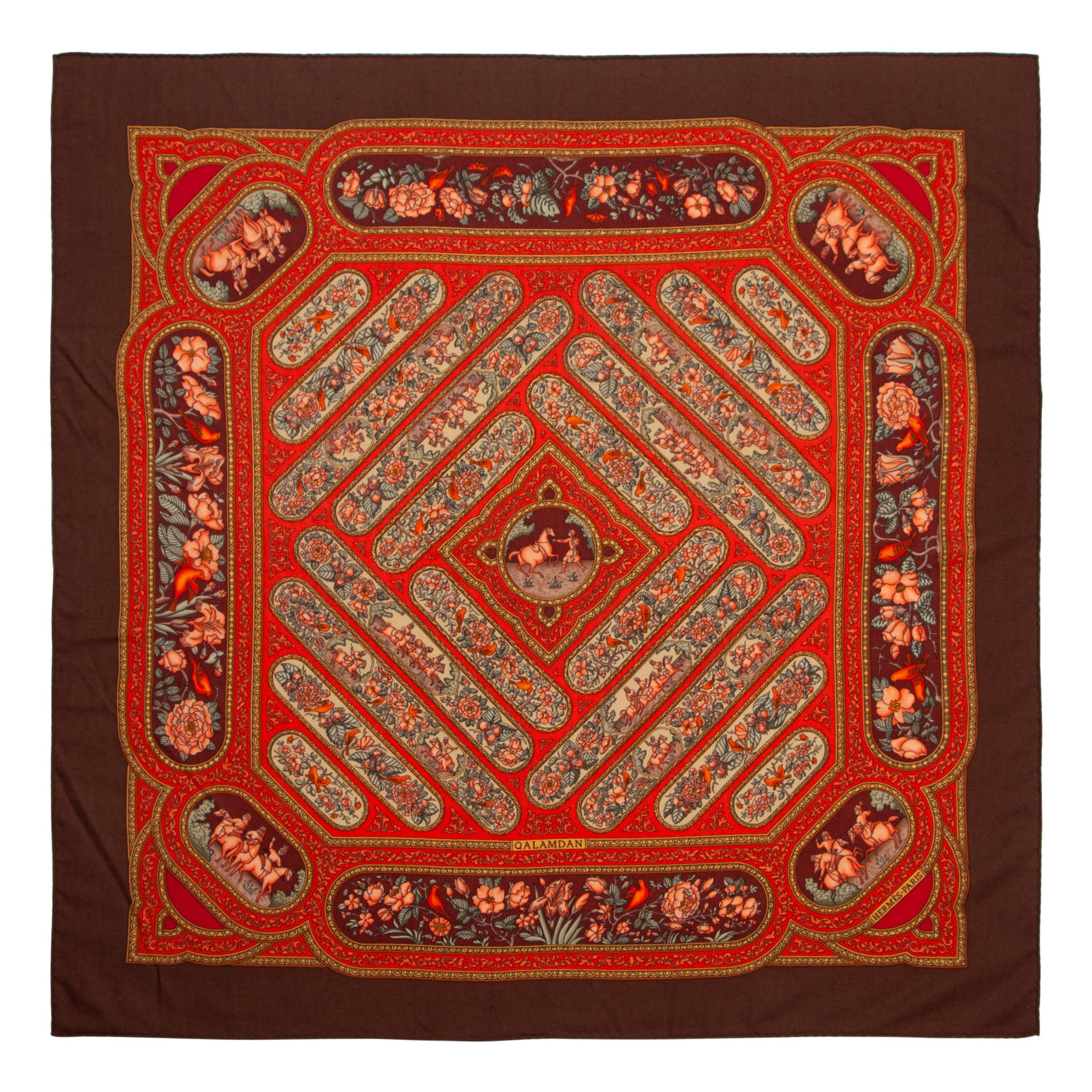 Two Hermès 90cm Silk/Cashmere Scarves