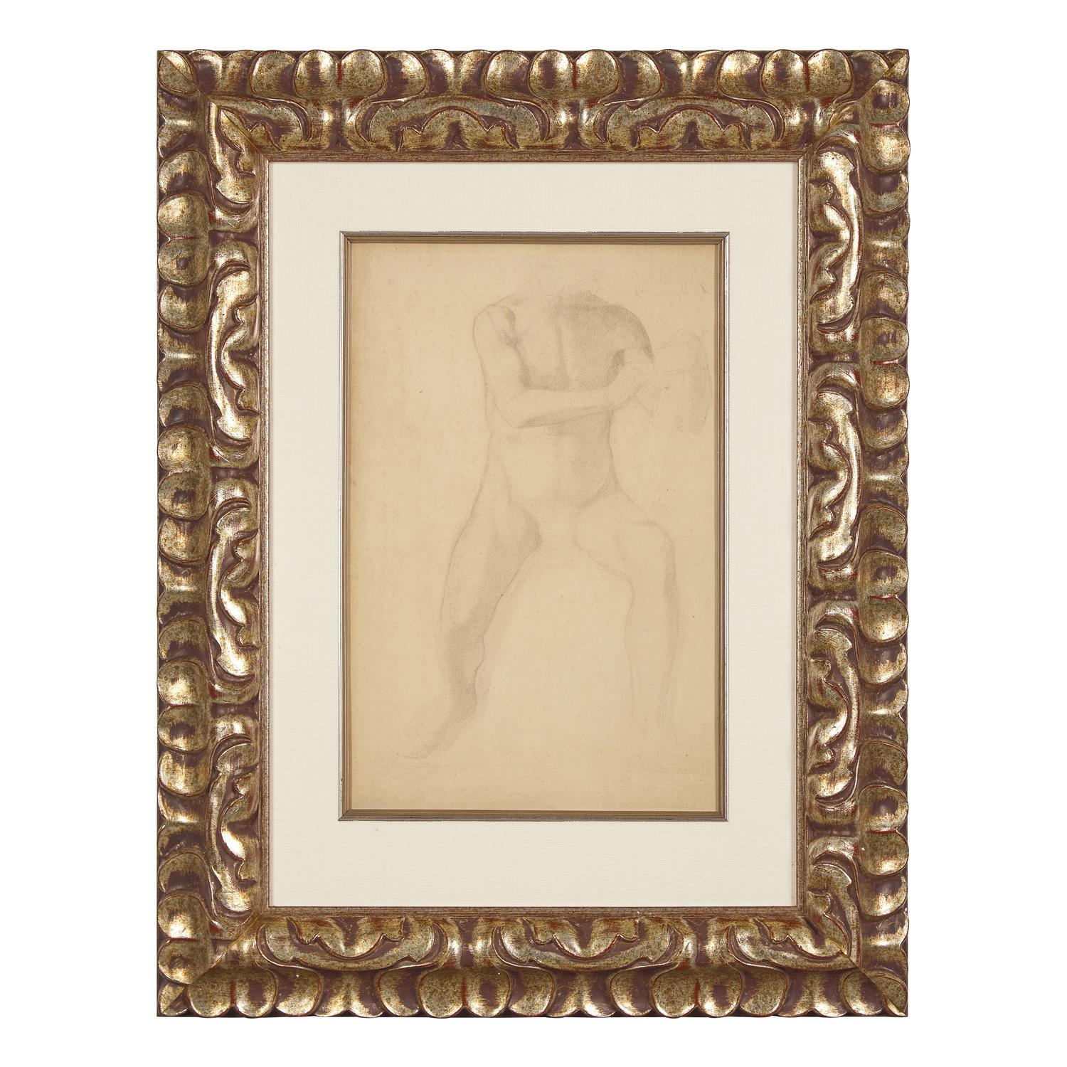 Edgar Degas (French, 1834-1917) — Étude d'Homme Assis , 1858