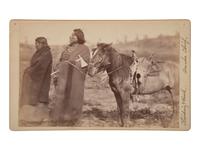 [JACKSON, William Henry (1843-1942), photographer]. Boudoir card of Omaha Chief Standing Hawk and his wife. Ca 1868.