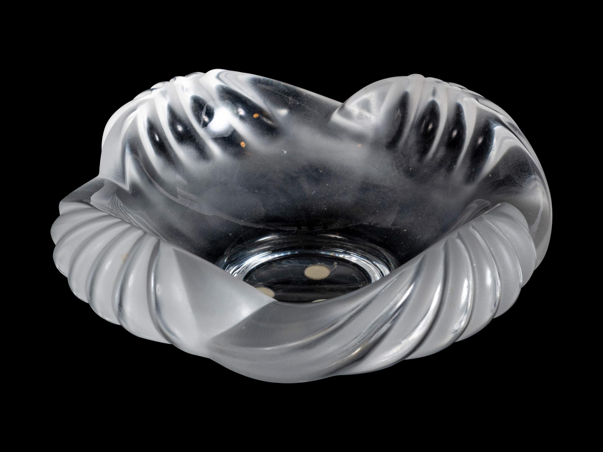 A Lalique Molded and Frosted Glass Bowl