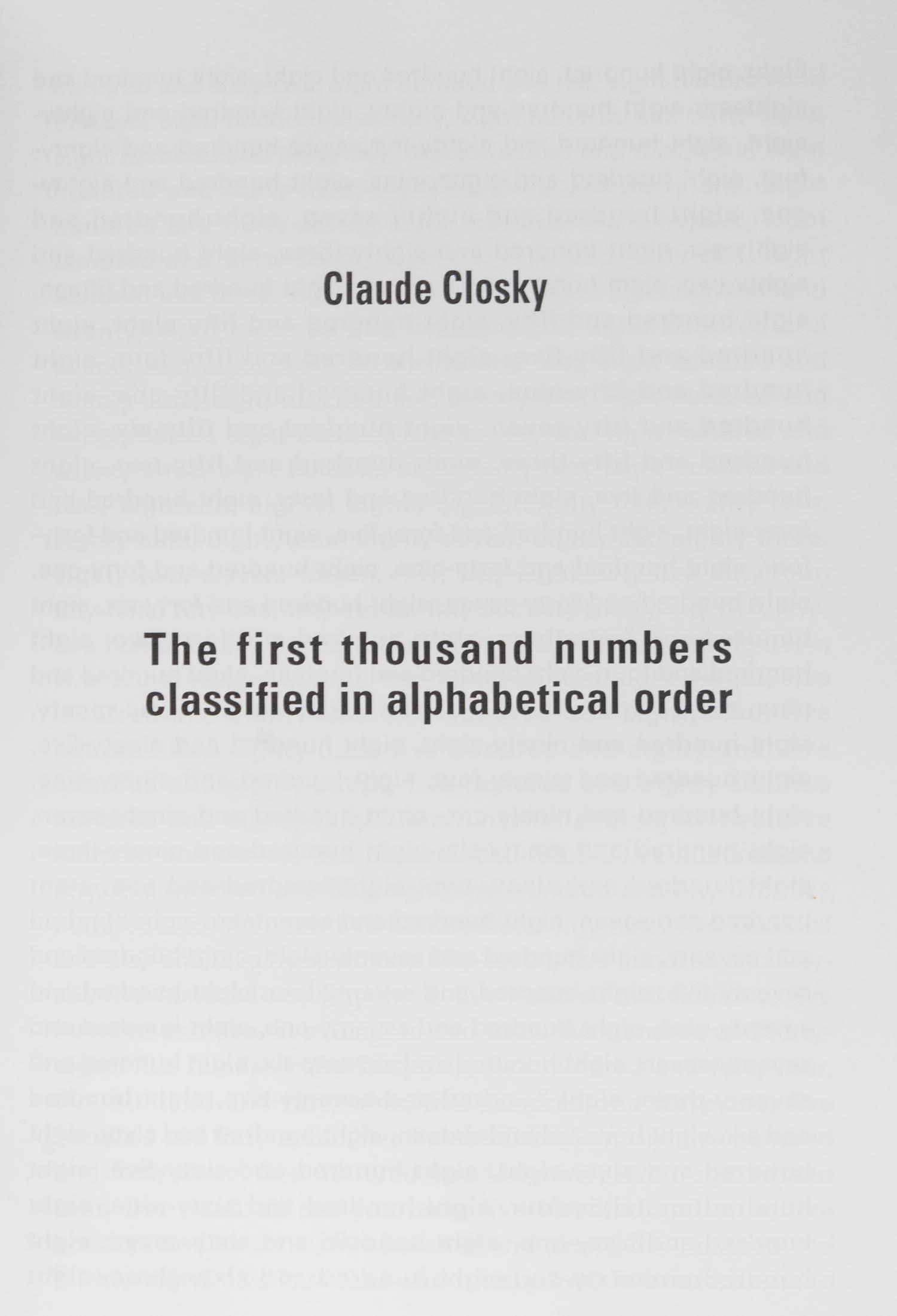 CLOSKY, CLAUDE A group of eight works.
