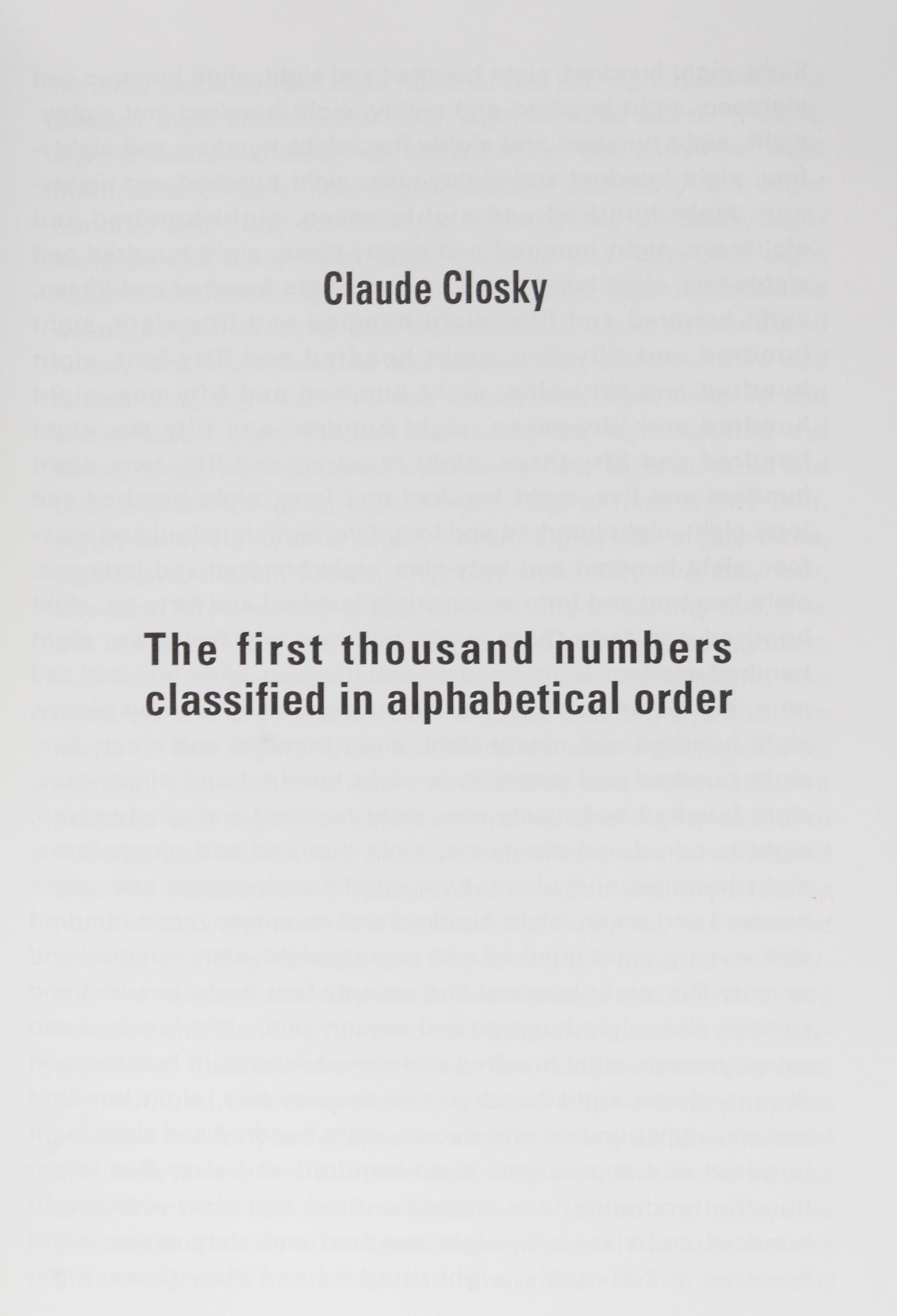 CLOSKY, CLAUDE A group of eight works.