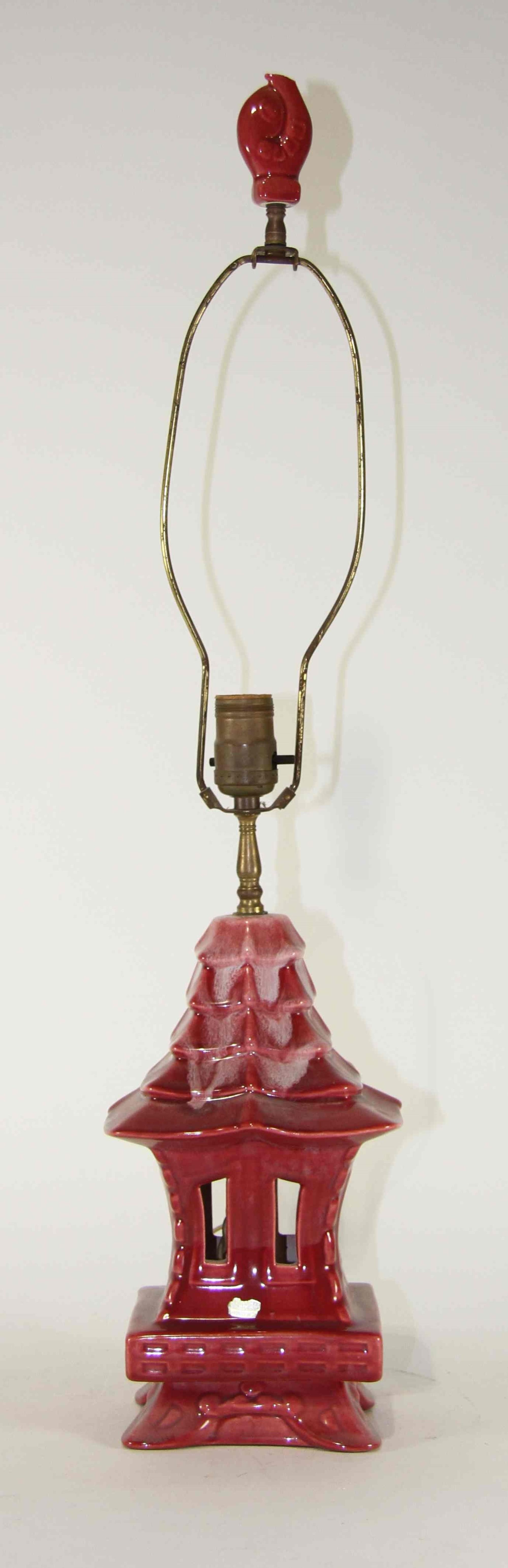 Two Haeger Pottery Lamps Height of tallest 26 inches.