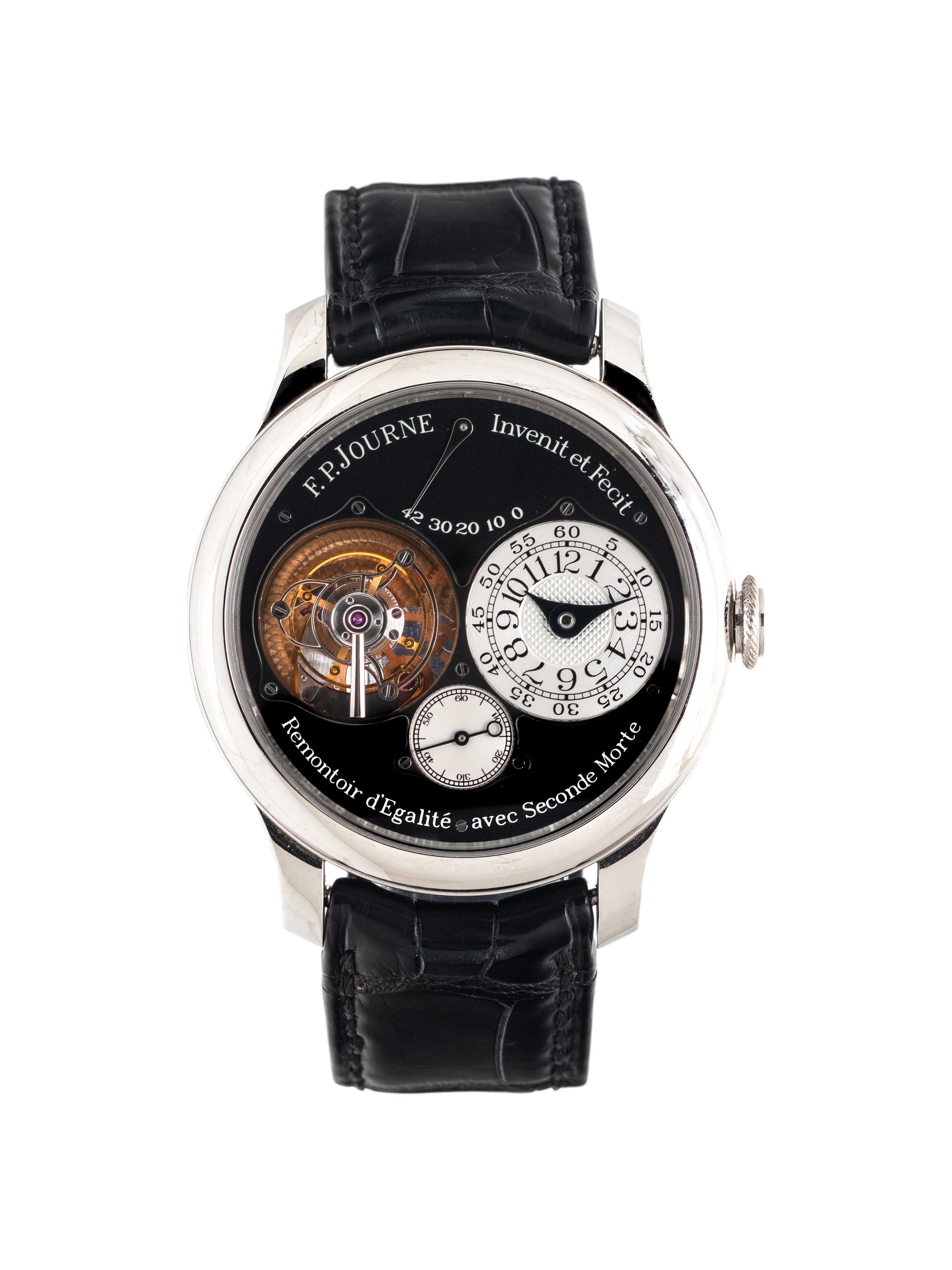 A RARE AND IMPORTANT F.P. JOURNE, PLATINUM 'TOURBILLON SOUVERAIN BLACK LABEL' WATCH