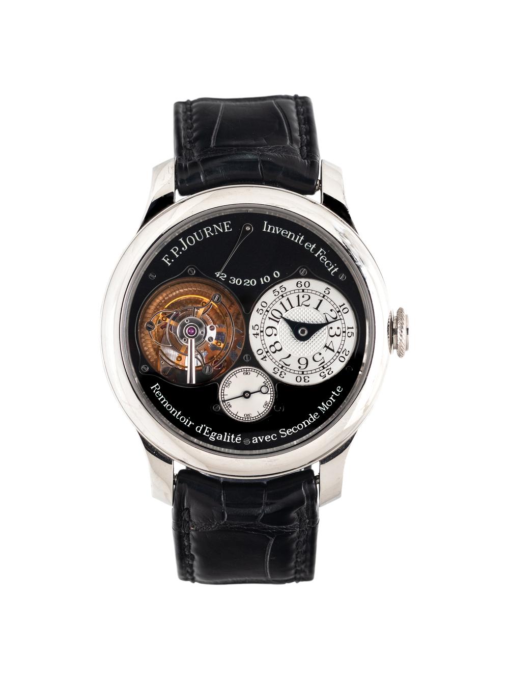 A RARE AND IMPORTANT F.P. JOURNE, PLATINUM 'TOURBILLON SOUVERAIN BLACK LABEL' WATCH