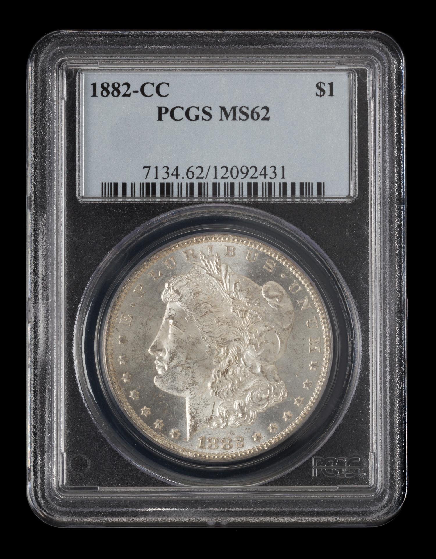 A United States 1882-CC Morgan Silver Dollar Coin