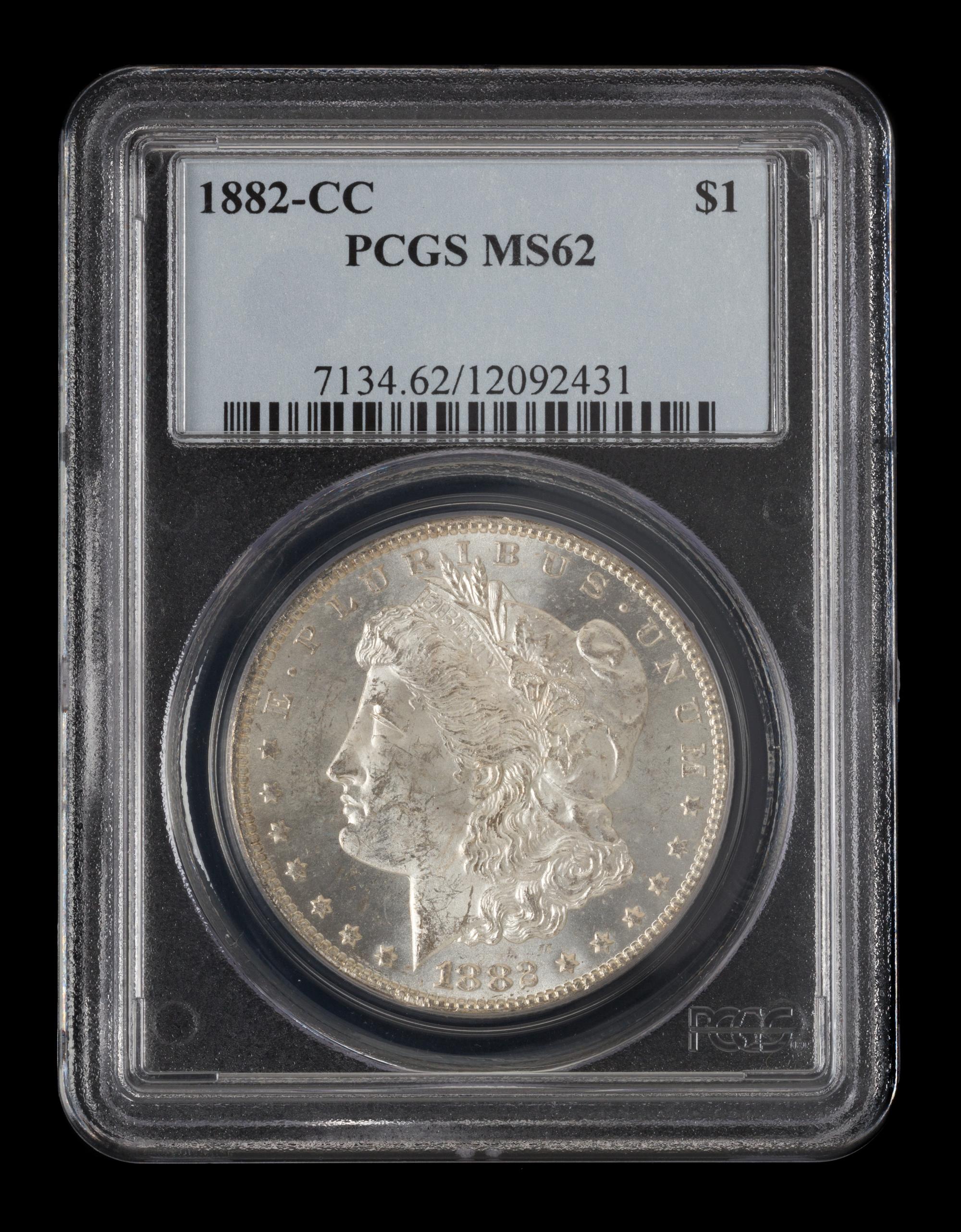 A United States 1882-CC Morgan Silver Dollar Coin