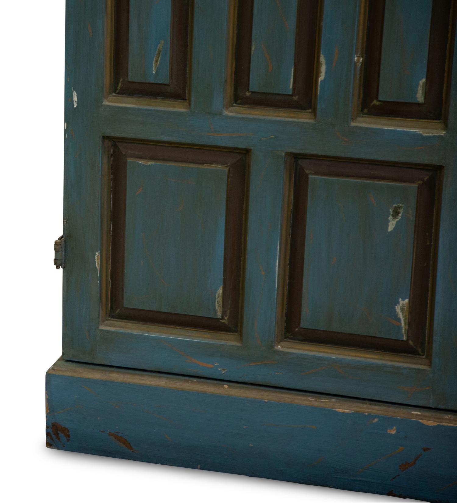 A French Blue Painted Bookcase Cabinet
