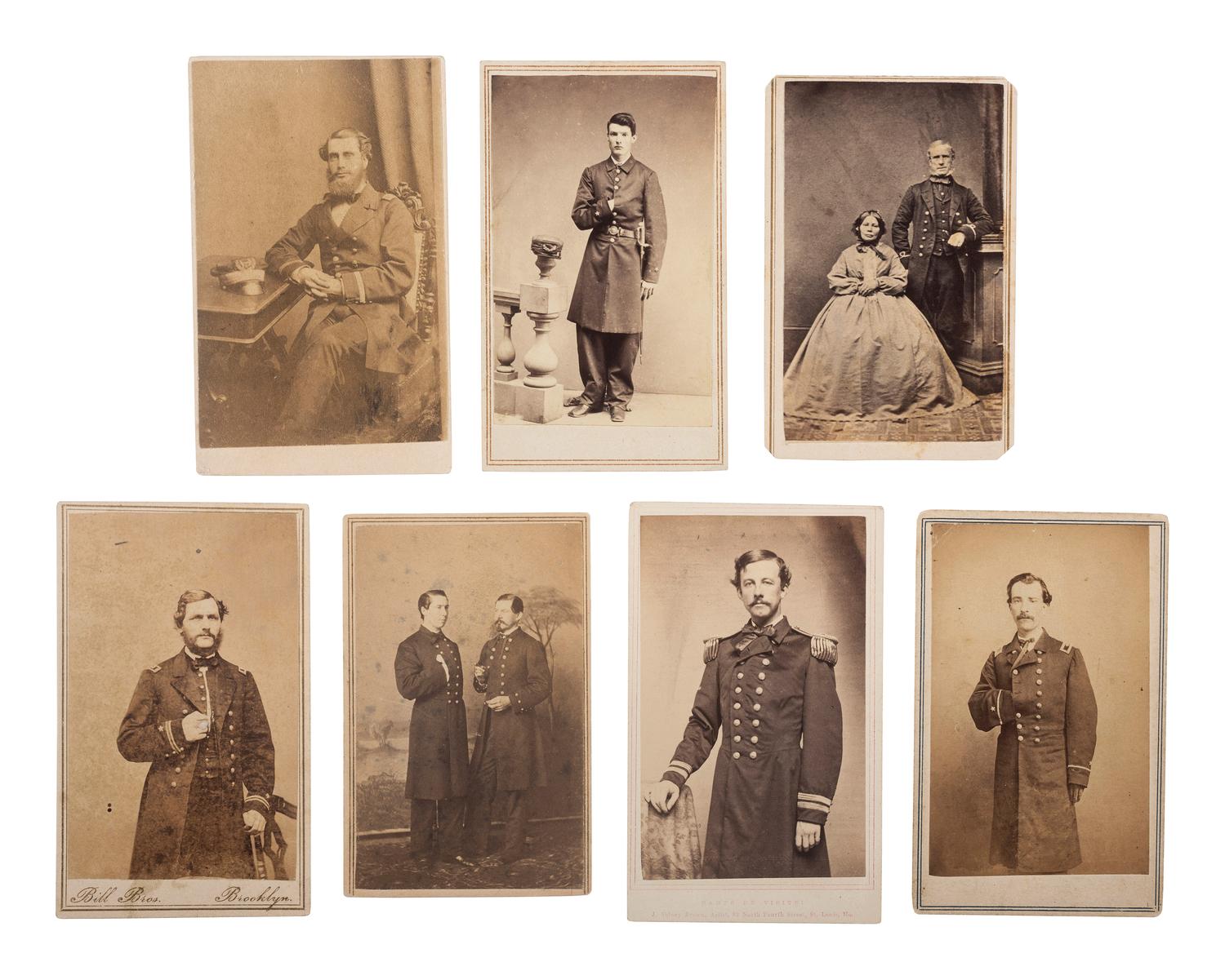 [CIVIL WAR]. A group of 7 CDVs of unidentified naval officers, comprising: