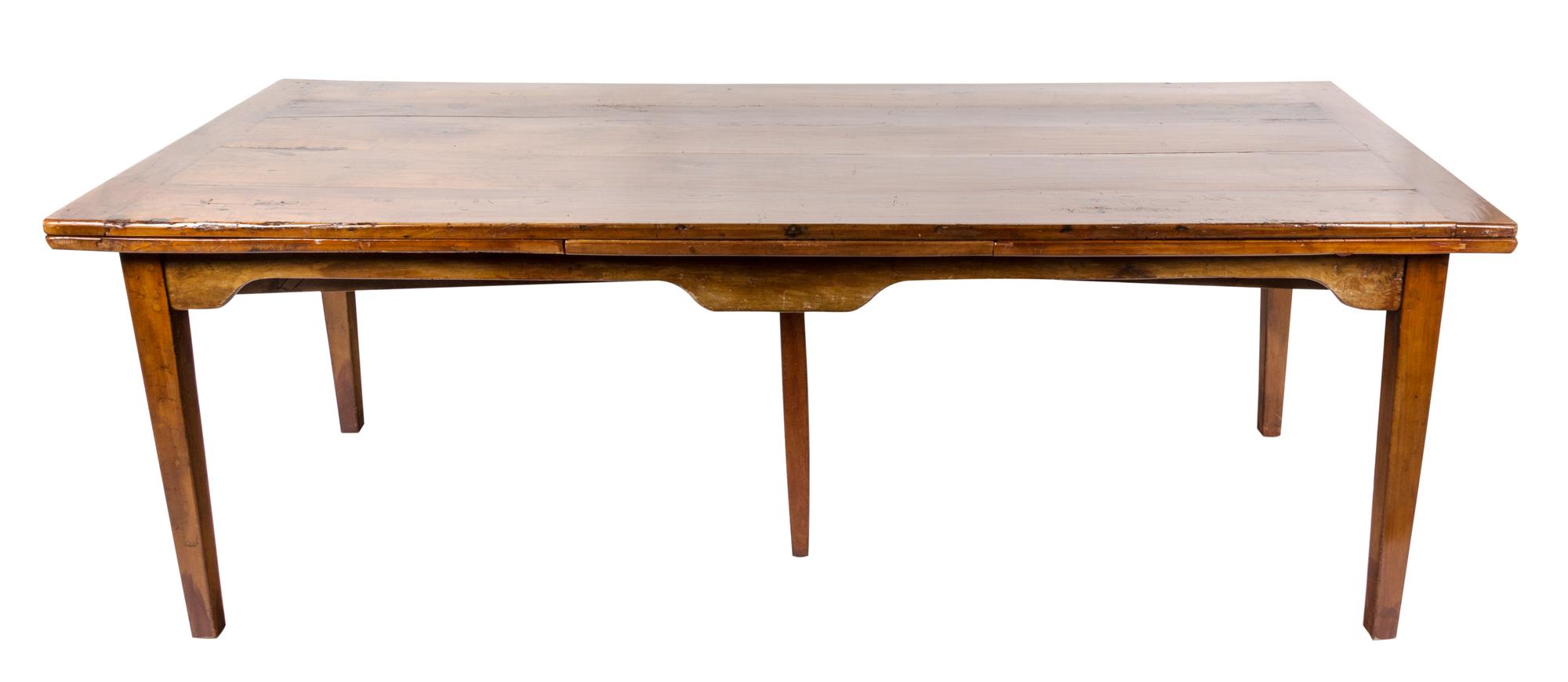 A Provincial Stained Maple Refectory Table Height 29 x width 82 1/2 x depth 33 1/2 inches. — 19TH CENTURY AND LATER