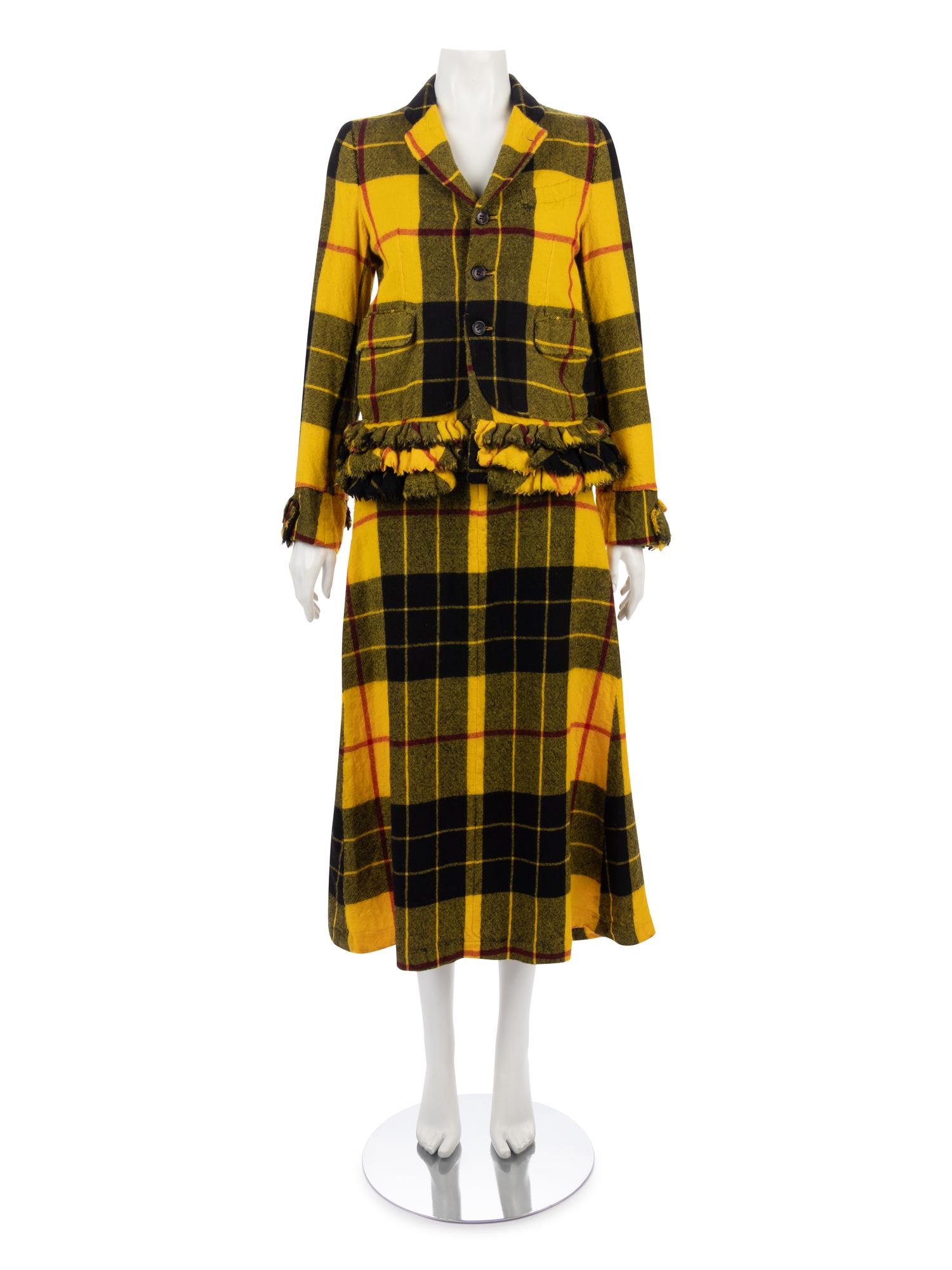Comme des Garçons Yellow Tartan Plaid Ensemble, Fall 2000