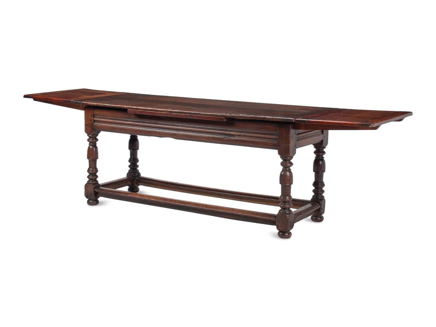 An English Baroque Style Oak Extension Table