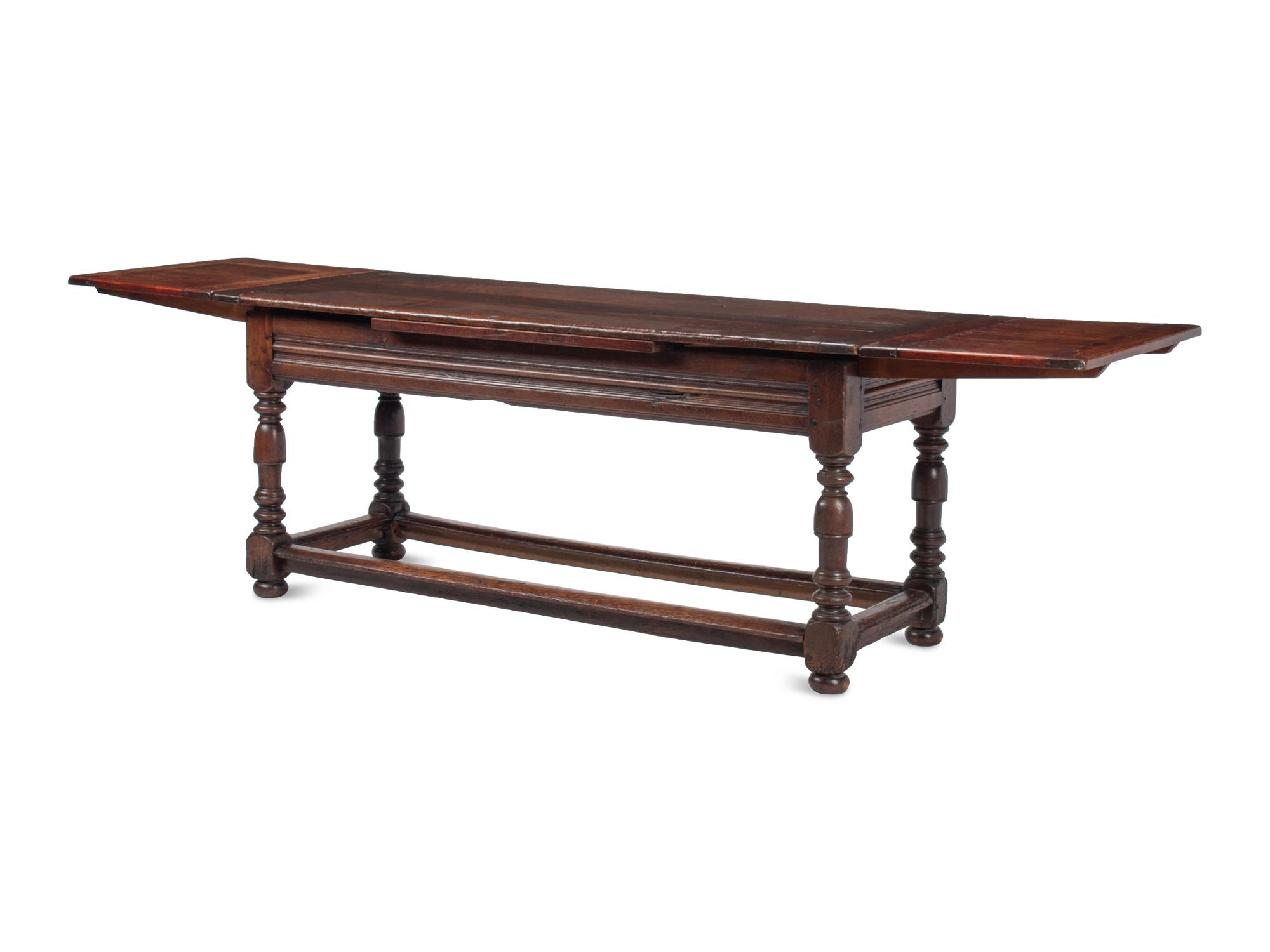 An English Baroque Style Oak Extension Table