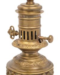 Two Pairs of French Gilt Metal Fluid Lamps Converted to Electricity